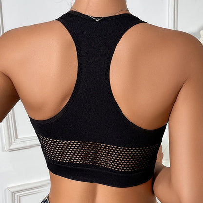 Women Sexy Tank Tops Fishnet Hollow Out Sports Off Shoulder Crop Top Female Outwear Stretch Comfortable Casual Tanks Chic Vest